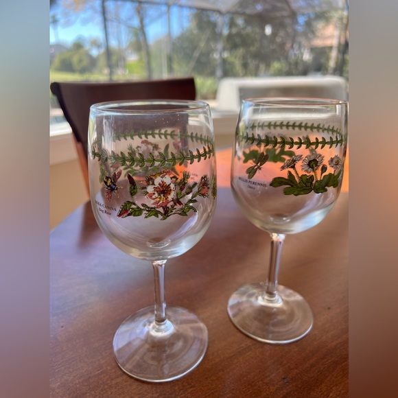 Vintage 6 Portmeirion Botanic Garden Stemmed Wine Glass - Picture 3 of 9